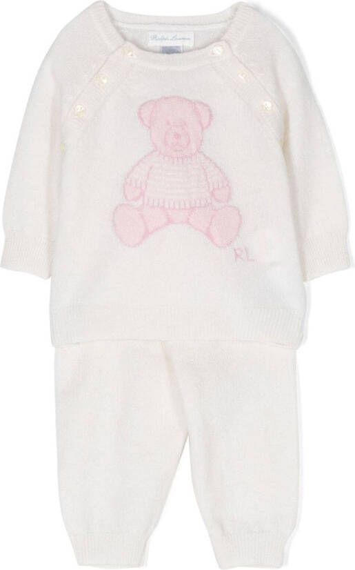 Ralph Lauren Kids Trui en legging met teddybeerprint Wit