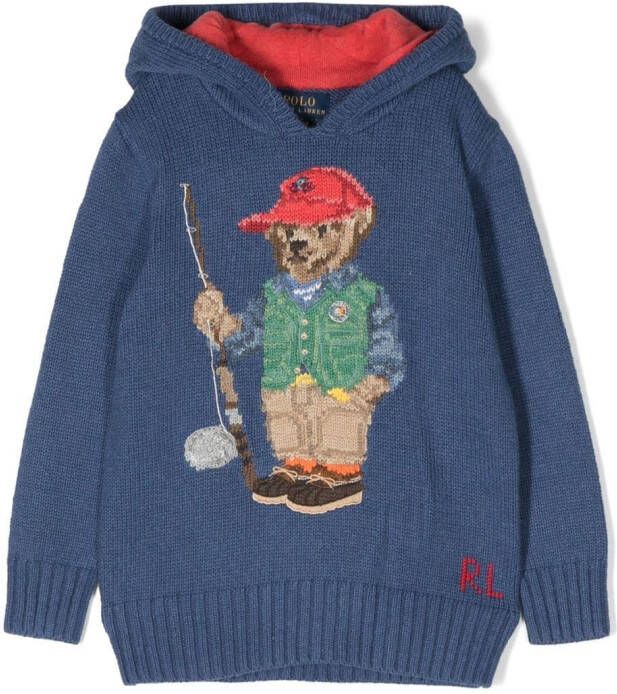 Ralph Lauren Kids Gebreide hoodie Blauw