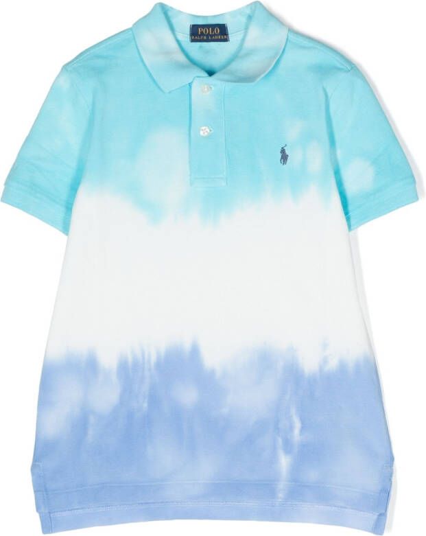 Ralph Lauren Kids Poloshirt met tie-dye Blauw