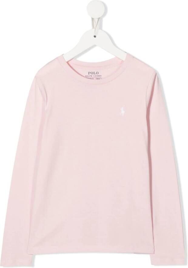 POLO RALPH LAUREN KIDS Top met geborduurd logo Roze