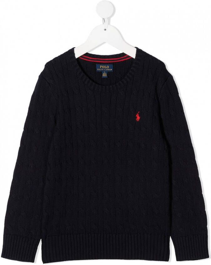 POLO RALPH LAUREN KIDS Trui met geborduurd logo Blauw