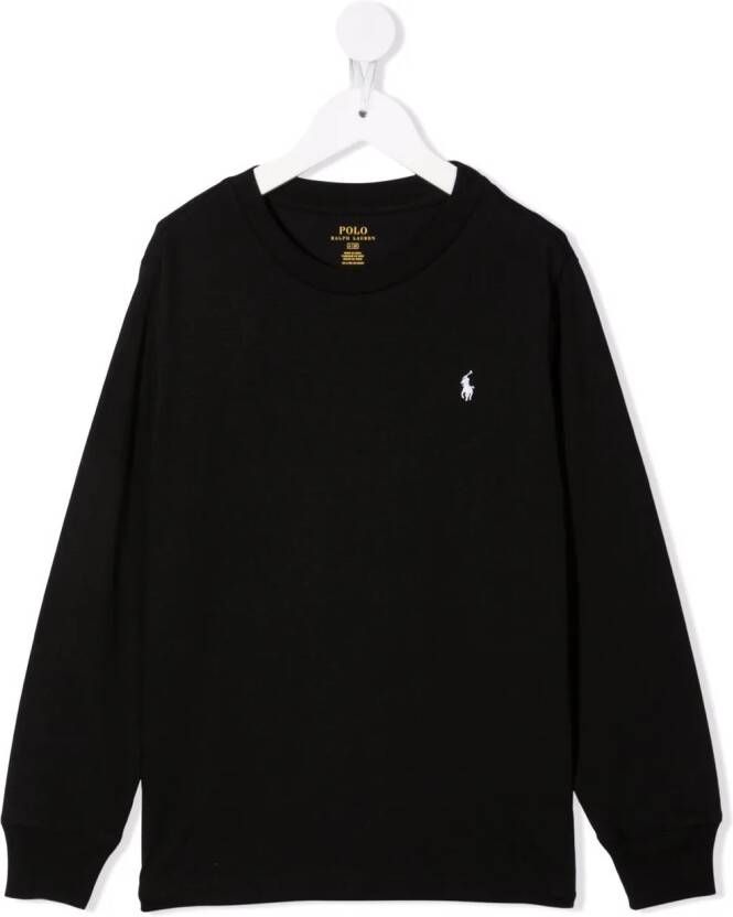 POLO RALPH LAUREN KIDS Trui met geborduurd logo Zwart
