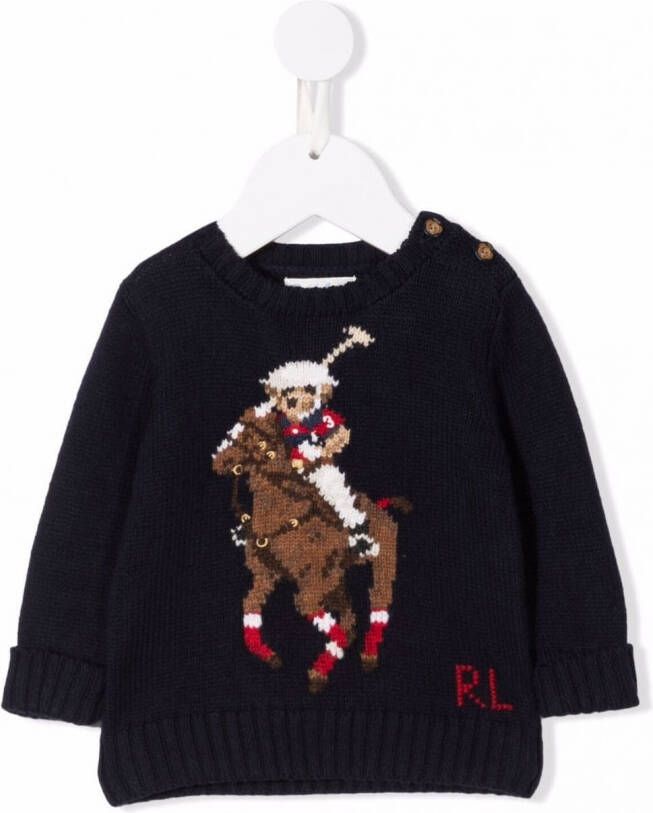 Ralph Lauren Kids Trui met print kinderen wol katoen 18 maanden Blauw