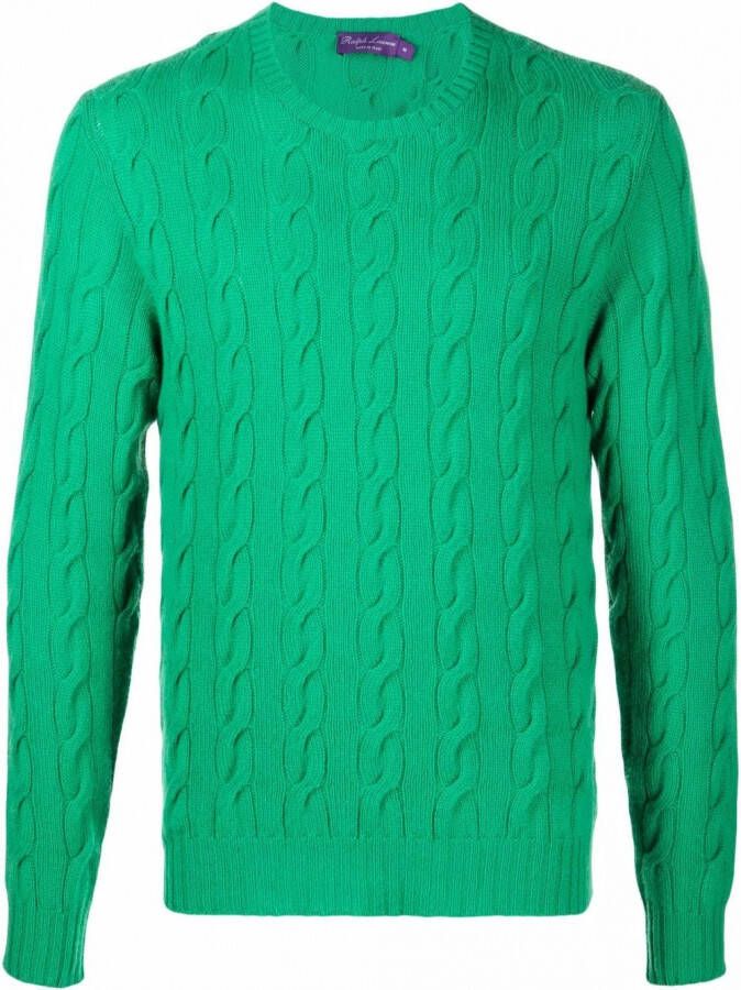 Ralph Lauren Purple Label Kabelgebreide trui Groen