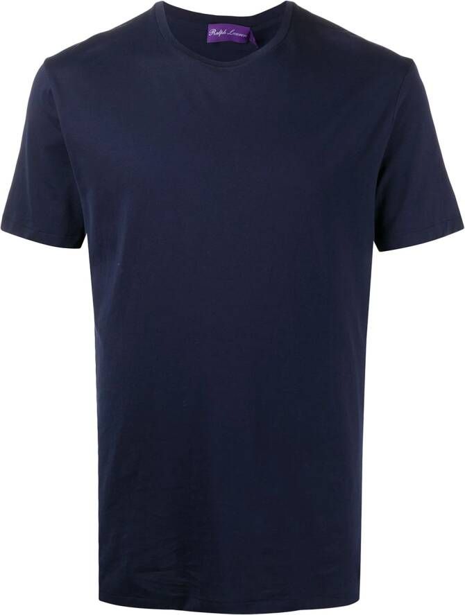 Ralph Lauren Purple Label Effen T-shirt Blauw
