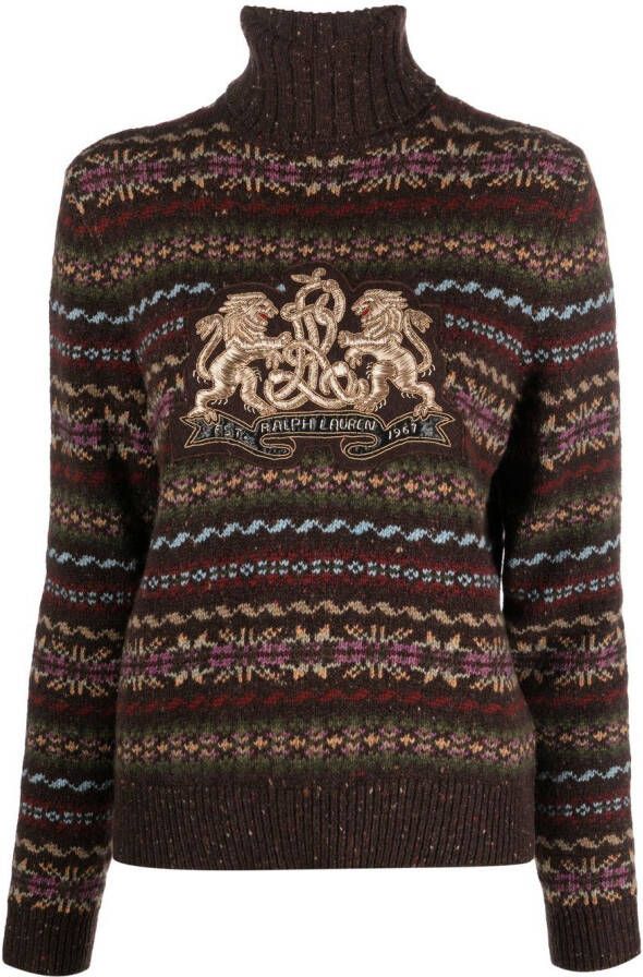 Ralph Lauren Collection Trui met geborduurd logo Bruin