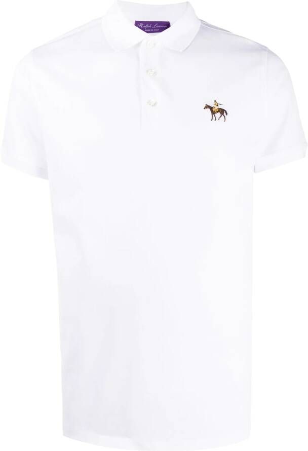 Ralph Lauren Purple Label Poloshirt met geborduurd logo Wit