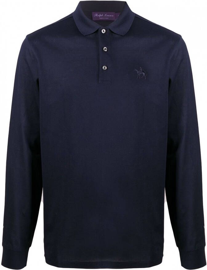 Ralph Lauren Purple Label Poloshirt met logo Blauw