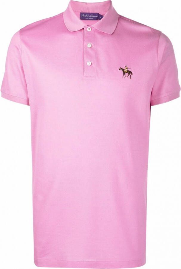 Ralph Lauren Purple Label Poloshirt met borduurwerk Roze