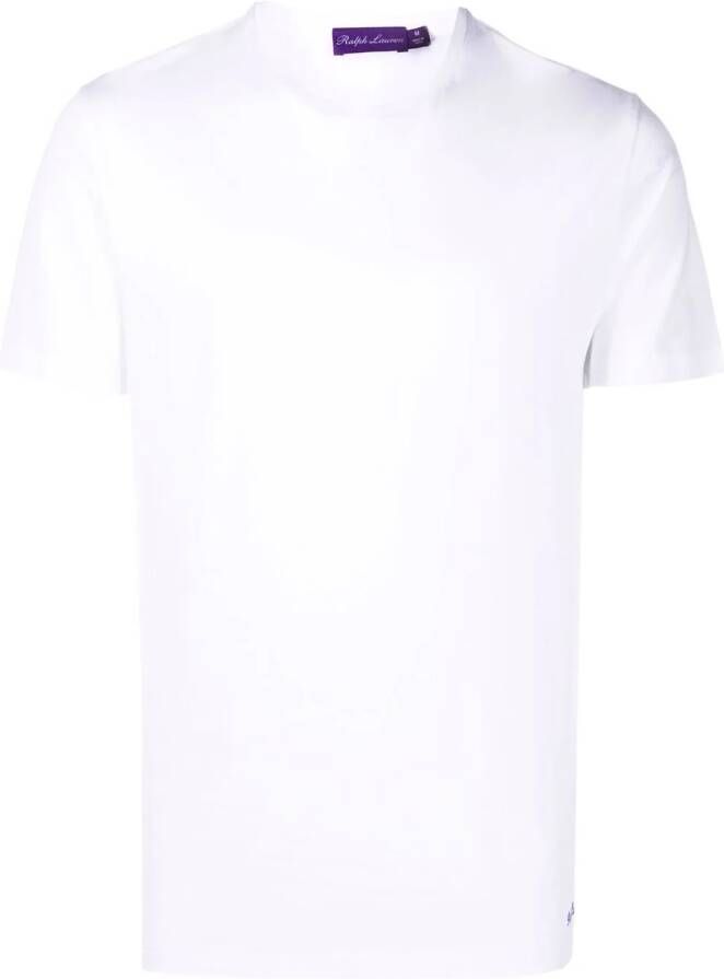 Ralph Lauren Purple Label T-shirt met geborduurd logo Wit