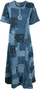 Ralph Lauren RRL Hattie patchwork midi dress Blauw