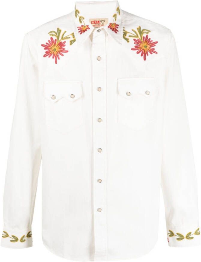 Ralph Lauren RRL Overhemd met geborduurde bloemen Wit