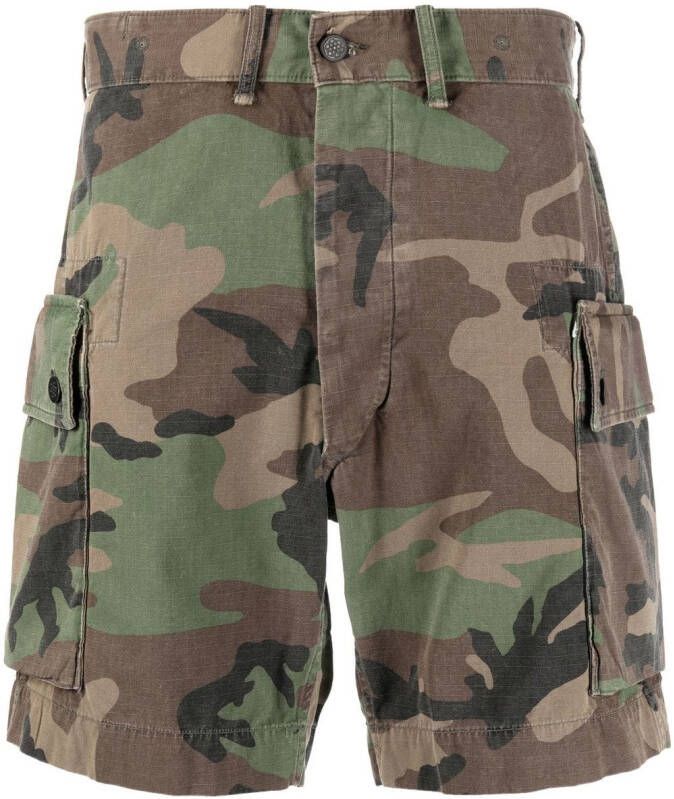 Ralph Lauren RRL Shorts met camouflageprint Bruin