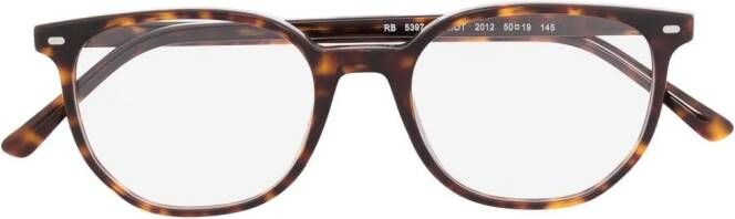 Ray-Ban Bril met rechthoekig montuur Bruin