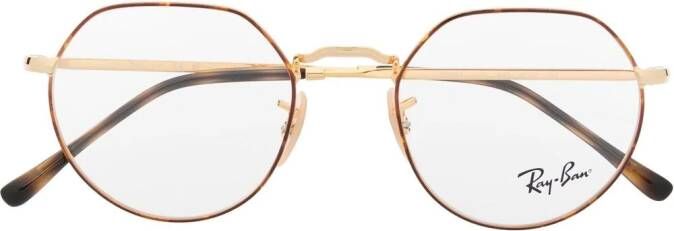 Ray-Ban Jack zonnebril met rond montuur Goud