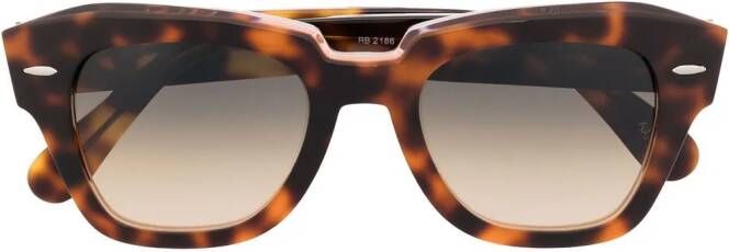 Ray-Ban State Street zonnebril met rond montuur Bruin