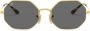 Ray-Ban Zonnebril met achthoekig montuur Goud - Thumbnail 1