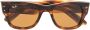 Ray-Ban Zonnebril met rechthoekig montuur Bruin - Thumbnail 1