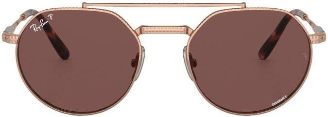 Ray-Ban Zonnebril met rond montuur Goud