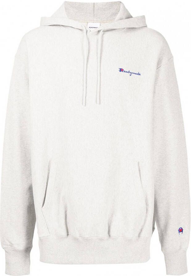 Readymade Hoodie met geborduurd logo Grijs