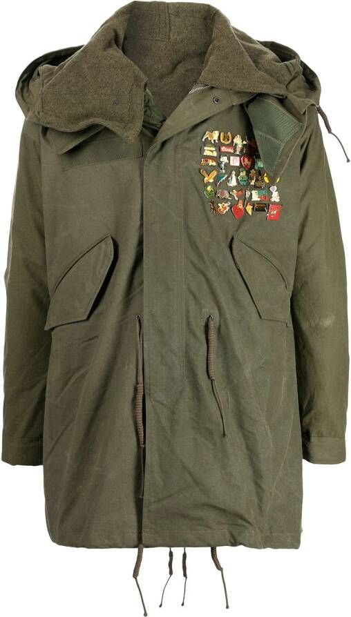 Readymade Parka verfraaid met speld Groen