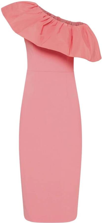 Rebecca Vallance Brittany asymmetrische midi-jurk Roze