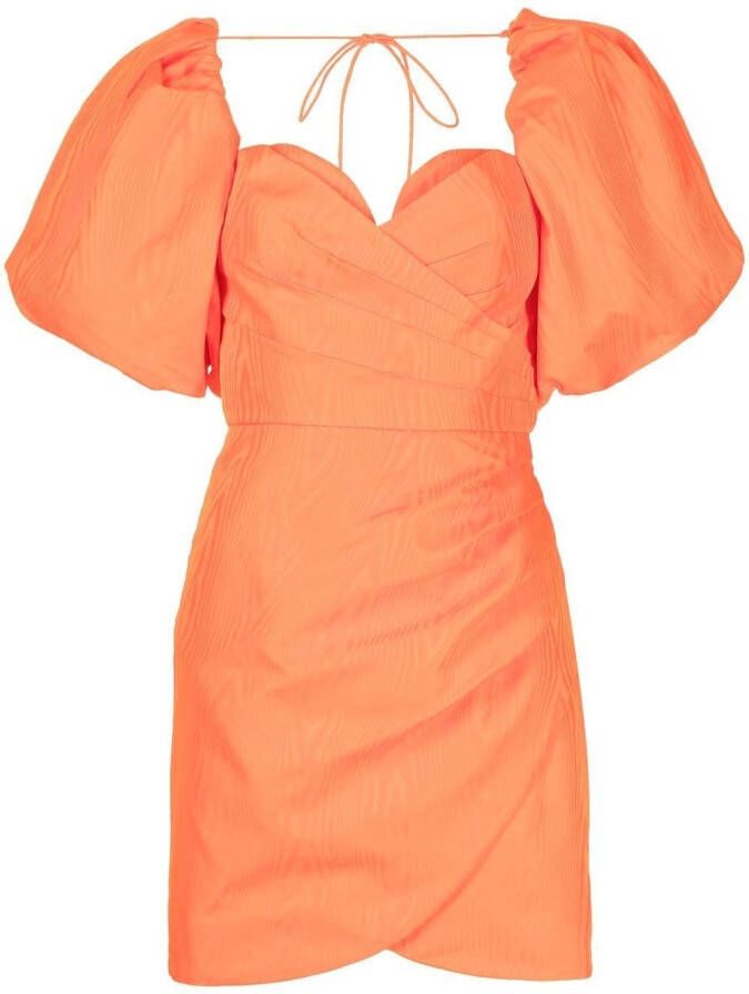 Rebecca Vallance Mini-jurk met pofmouwen Oranje