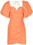 Rebecca Vallance Mini-jurk met pofmouwen Oranje - Thumbnail 1