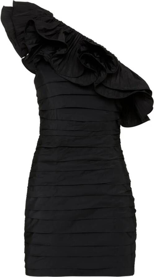 Rebecca Vallance Chloe asymmetrische mini-jurk Zwart