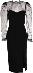 Rebecca Vallance Midi-jurk met doorzichtige mouwen Zwart