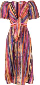 Rebecca Vallance Midi-jurk met pofmouwen Oranje