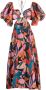 Rebecca Vallance Midi-jurk met pofmouwen Paars - Thumbnail 1