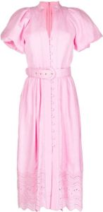 Rebecca Vallance Midi-jurk met pofmouwen Roze