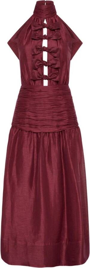 Rebecca Vallance Midi-jurk met strikdetail Rood
