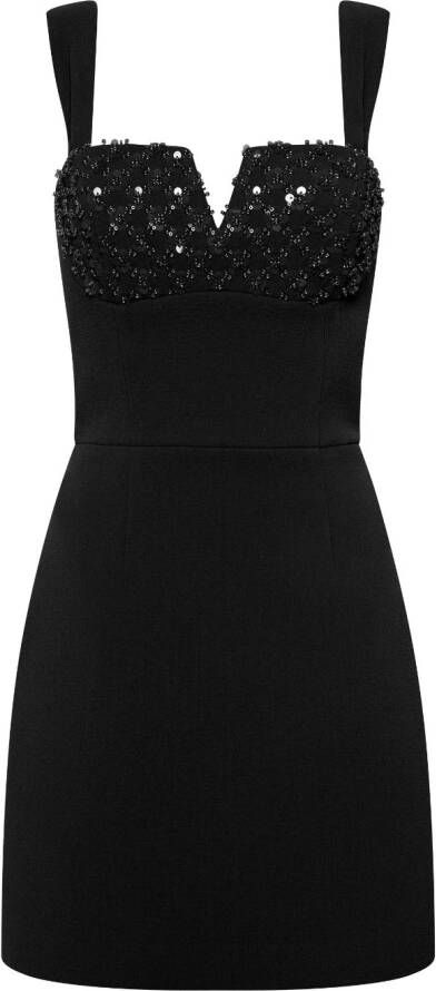 Rebecca Vallance Mini-jurk met bloemenapplicatie Zwart