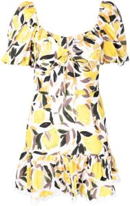 Rebecca Vallance Mini-jurk met citroenprint Veelkleurig