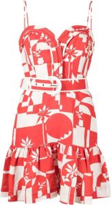 Rebecca Vallance Mini-jurk met patroon Rood