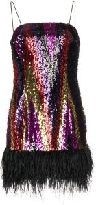 Rebecca Vallance Mini-jurk met veren Veelkleurig