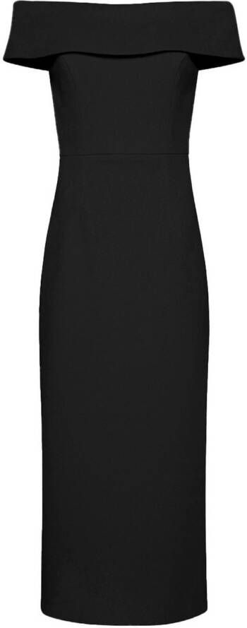 Rebecca Vallance Off-shoulder midi-jurk Zwart