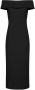 Rebecca Vallance Off-shoulder midi-jurk Zwart - Thumbnail 1