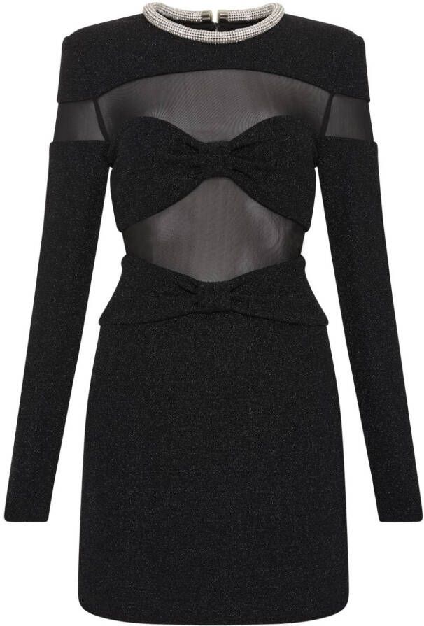 Rebecca Vallance Simone semi-doorzichtige mini-jurk Zwart