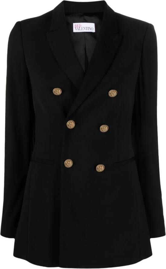 RED Valentino Blazer met enkele rij knopen Zwart