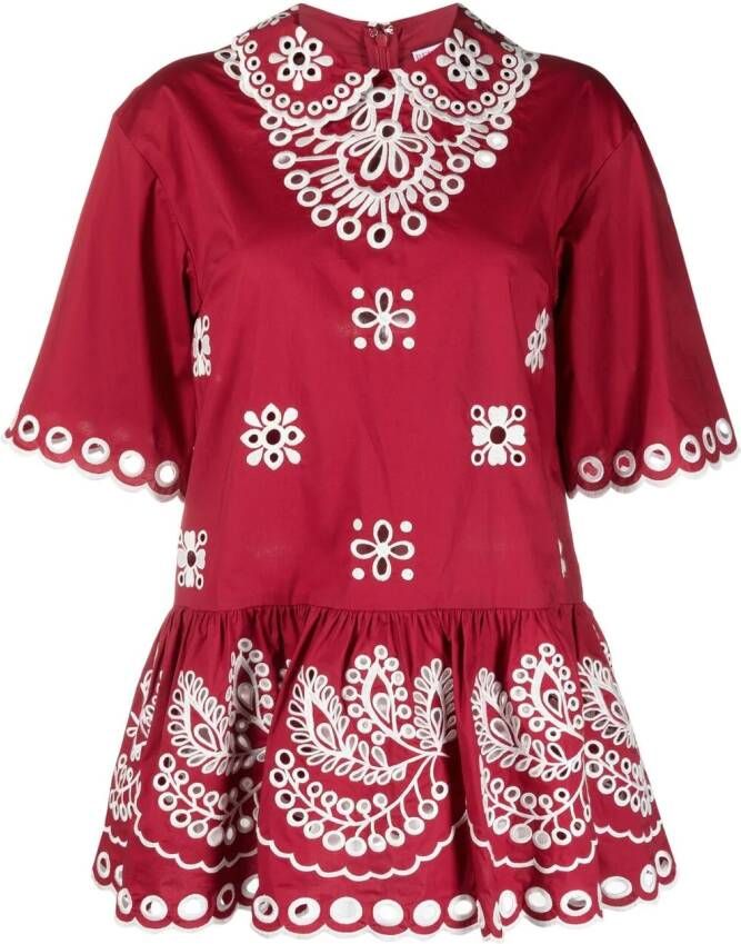 RED Valentino Broderie anglaise blouse Rood