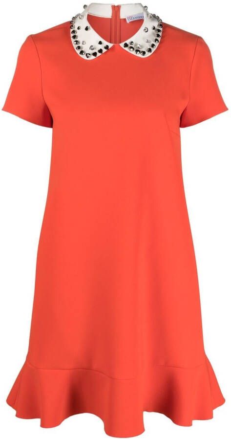 RED Valentino Gebreide mini-jurk Oranje