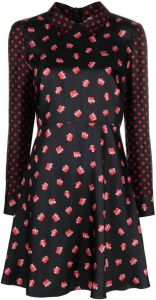 RED Valentino Mini-jurk met hartprint Zwart