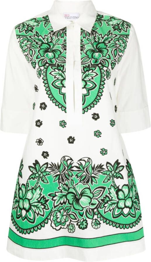 RED Valentino Jurk met geborduurde bloemen Wit