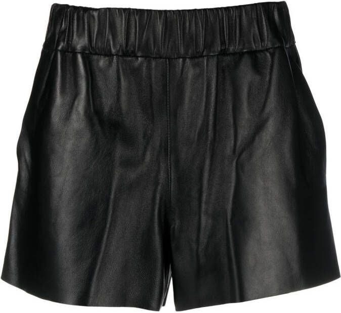 RED Valentino Leren shorts Zwart