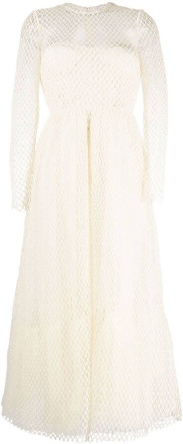 RED Valentino Midi-jurk met lange mouwen Beige