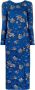RED Valentino Midi-jurk met bloemenprint Blauw - Thumbnail 1