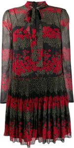 RED Valentino Mini-jurk met bloemenprint Zwart